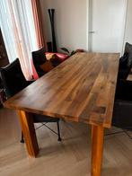 Massief houten tafel 220x90, Ophalen, 200 cm of meer, 50 tot 100 cm, Zo goed als nieuw