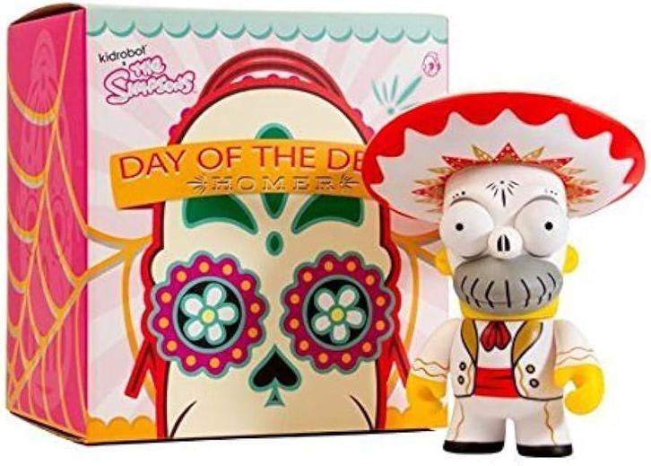 KIDROBOT 6 inch ‘Homer Simpson Mariachi’ - DAY OF THE DEAD, Verzamelen, Poppetjes en Figuurtjes, Nieuw, Ophalen of Verzenden