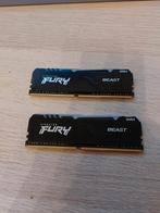 Kingston Fury 2x 8gb ram 3200 mhz, Computers en Software, RAM geheugen, Desktop, Ophalen of Verzenden, Zo goed als nieuw, DDR3