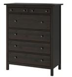 HEMNES 6-drawer chest, black-brown, 42 1/2x51 5/8 ", Huis en Inrichting, Kasten | Ladekasten, Ophalen, 100 tot 150 cm, 5 laden of meer