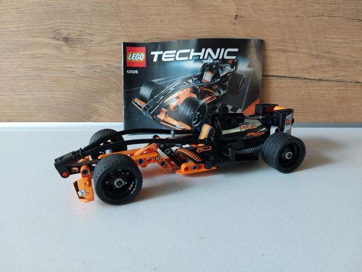 Lego 42026 Technic – zwarte racewagen (pull-back), Kinderen en Baby's, Speelgoed | Duplo en Lego, Zo goed als nieuw, Lego, Complete set