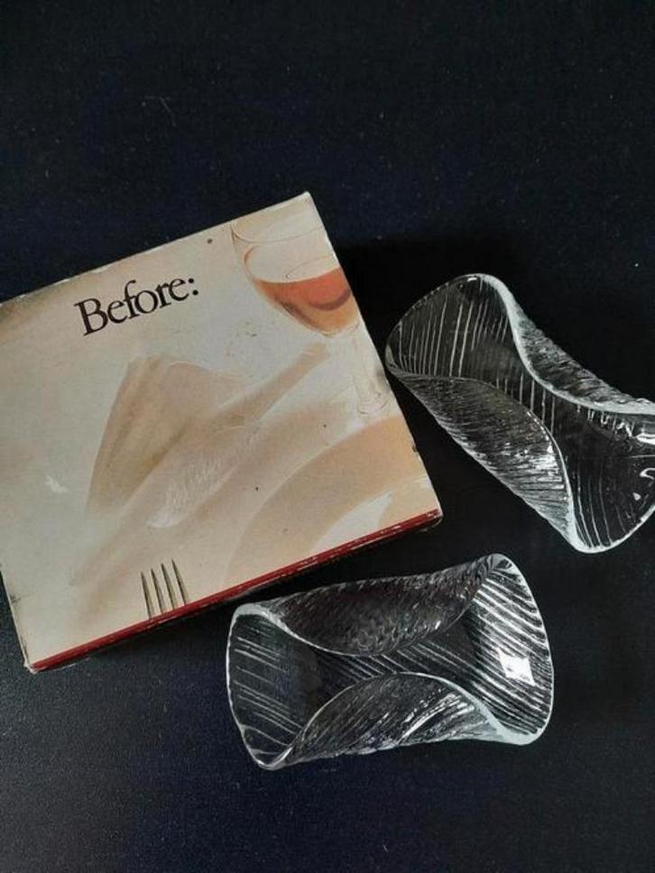 Lindshammar . Before & After servethouders/ servetringen, Antiek en Kunst, Antiek | Glas en Kristal, Ophalen of Verzenden