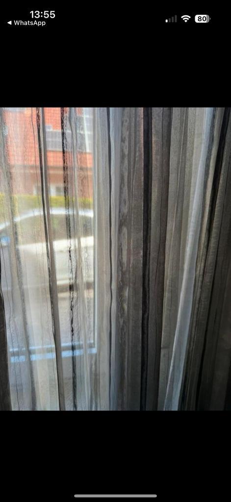 8 stuks grijze gordijnen | 250cm lang, Huis en Inrichting, Stoffering | Gordijnen en Lamellen, Zo goed als nieuw, 200 cm of meer