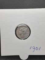 10 cent 1901 koningin Wilhelmina, Postzegels en Munten, Munten | Nederland, Zilver, Ophalen of Verzenden, 10 cent, Koningin Wilhelmina