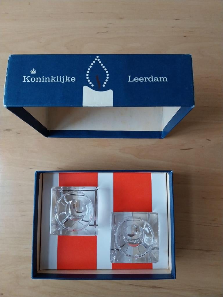 2 kandelaars kristal, Antiek en Kunst, Antiek | Glas en Kristal, Ophalen of Verzenden