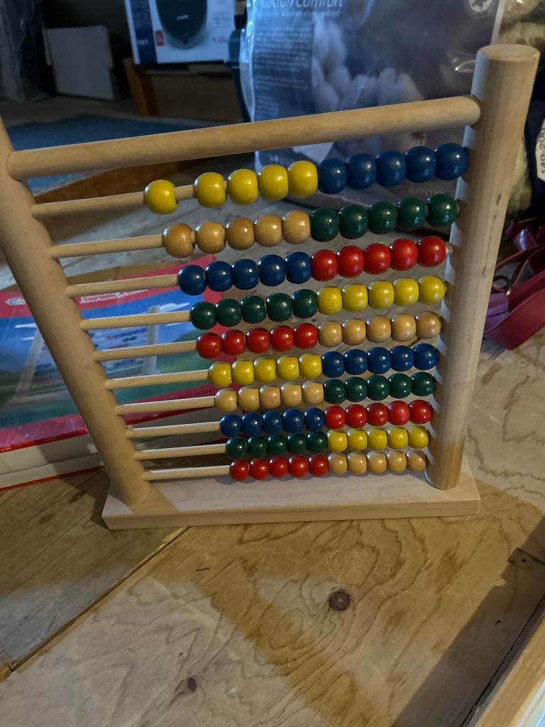 Houten Telraam met 100 Kralen - Nieuw in Doos, Kinderen en Baby's, Speelgoed | Educatief en Creatief, Nieuw, Rekenen, Ophalen of Verzenden