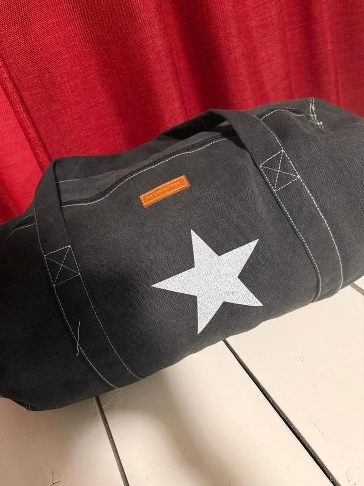 Ralph Boyer Canvas Tas (met Ster), Sieraden, Tassen en Uiterlijk, Tassen | Reistassen en Weekendtassen, Gebruikt, Zwart, 40 tot 60 cm