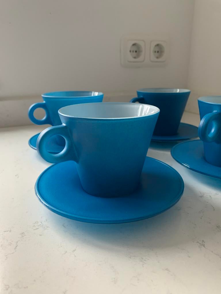 Leonardo Ooh Magico Cappuccino Kop en Schotel (set van 4), Ophalen of Verzenden, Overige stijlen, Kop(pen) en/of Schotel(s), Glas