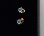 14K Gouden Oorstekers met Blauwe Topaas, Verzenden