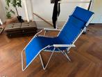 2x Blauwe Strandstoel / Tuinstoel - Inklapbaar, Ophalen, Gebruikt, Aluminium, Inklapbaar