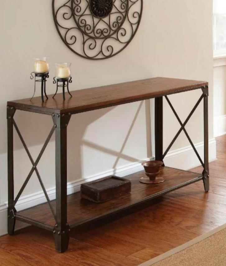 Industriële tafel 122 x 46 x 76 Sidetable, Huis en Inrichting, Tafels | Sidetables, Zo goed als nieuw, 25 tot 50 cm, 100 tot 150 cm
