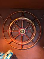 Teakhouten stuurrad 1,25 mtr met koperen muts, Watersport en Boten, Ophalen, Zo goed als nieuw, Motor en Techniek, Zeilboot of Motorboot