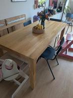 Massief eikenhouten tafel, Ophalen, Eikenhout, 50 tot 100 cm, Zo goed als nieuw