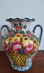 Italiaanse Majolica vaas, Huis en Inrichting, Woonaccessoires | Vazen, Gebruikt, Overige kleuren, Aardewerk of Porselein, Ophalen of Verzenden