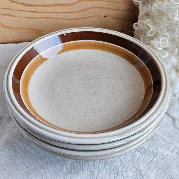 Keramos seventies diepe borden 4 stuks, Huis en Inrichting, Keuken | Servies, Zo goed als nieuw, Bord(en), Overige stijlen, Keramiek