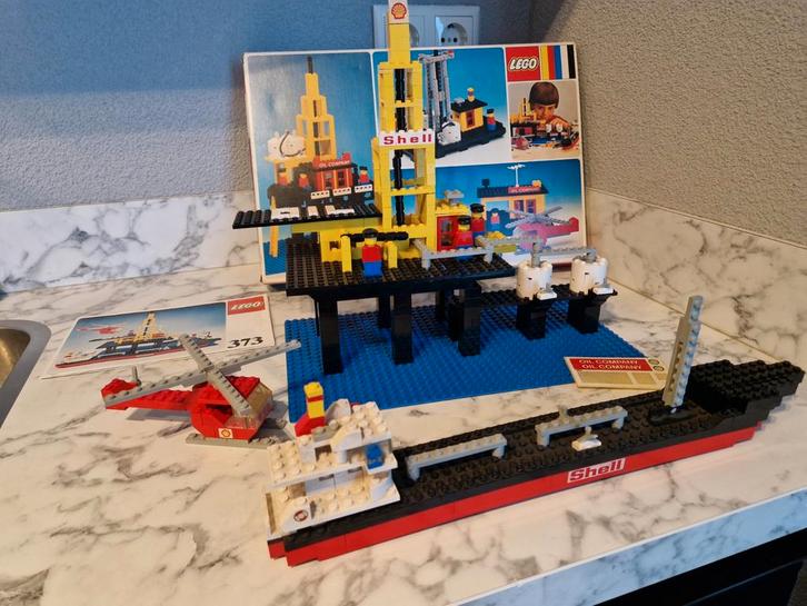 Vintage Lego Shell Olieplatform 373, Kinderen en Baby's, Speelgoed | Duplo en Lego, Gebruikt, Lego, Complete set, Ophalen of Verzenden