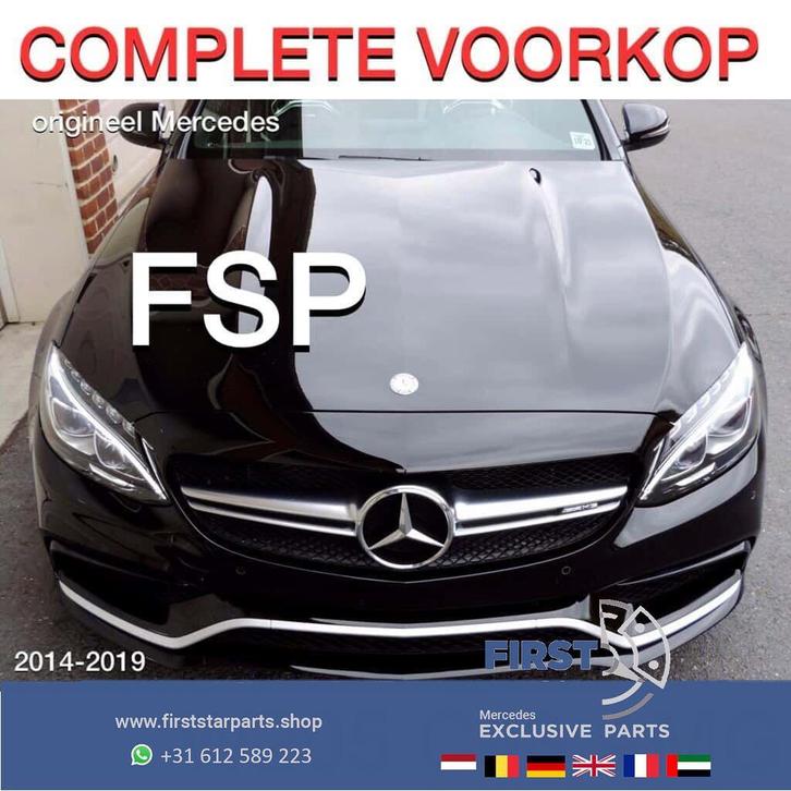 W205 C63 AMG Voorkop compleet 2018 zwart origineel Mercedes, Auto-onderdelen, Carrosserie en Plaatwerk, Bumper, Mercedes-Benz