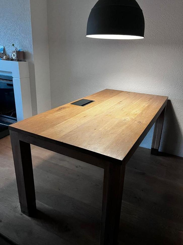 Eettafel massief eiken, Huis en Inrichting, Tafels | Eettafels, Gebruikt, 50 tot 100 cm, 150 tot 200 cm, Rechthoekig, Ophalen