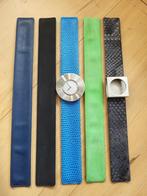 Horloges + nieuwe batterij + 5 kleuren bandjes, Overige merken, Staal, Staal, Polshorloge