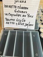 JULIANA 100 NETTE ZILVEREN GULDENS, 1 gulden, Koningin Juliana, Zilver, Verzenden