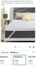 Autsel Memory Foam Topper 160 x 200 cm, Height 7.5 cm, Non-S, Ophalen, Tweepersoons, Zo goed als nieuw, Matras