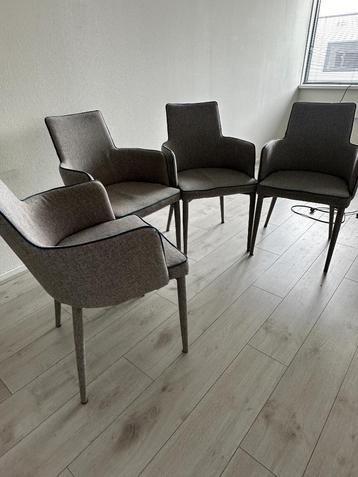 Grijze eetstoelen - stoelen 4 stuks