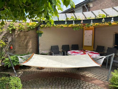 Luxe tweepersoons hangmat – bijna nieuw, Tuin en Terras, Hangmatten, Zo goed als nieuw, Meerpersoons, Binnen, Buiten, Ophalen