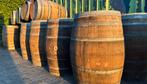 Authentieke grijze eiken wijnvaten 225 liter - regenton, 150 liter of meer, Ophalen of Verzenden, Zo goed als nieuw, Hout