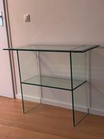 Glazen sidetable, Huis en Inrichting, Tafels | Sidetables, Ophalen, 50 tot 100 cm, Glas, Zo goed als nieuw