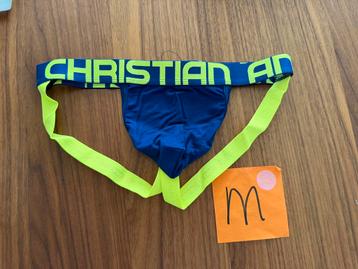 Andrew Christian, slip, jock, maat M, blauw neon geel beschikbaar voor biedingen