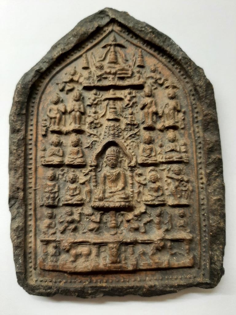 Kleitablet Buddah antiek, Azië9, Ophalen of Verzenden, Zo goed als nieuw, Religie