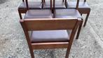 stevige houten stoelen met lederen bekleding, Ophalen, Gebruikt, Bruin, Hout