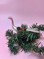 Oude Antieke Kerstbal Vogel Pauw op Clip Fiberstaart, Diversen, Ophalen of Verzenden