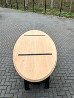 Ovale eettafel 240x110x3 verjongd eiken rustiek, Ophalen, 100 tot 150 cm, Eikenhout, Vijf personen of meer