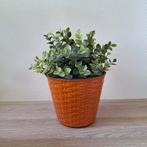 Vintage retro oranje bloempot 13 cm., Rond, Ophalen of Verzenden, Zo goed als nieuw, Aardewerk