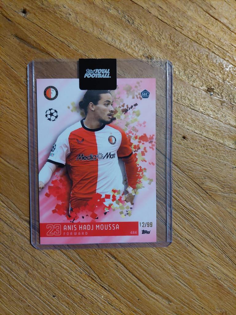 Rookie Card Anis Hadj Moussa Feyenoord genummerd 12/99, Ophalen of Verzenden, Zo goed als nieuw, Feyenoord, Spelerskaart