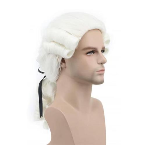 Witte Historische Heren Pruik Rechter Advocaat, Sieraden, Tassen en Uiterlijk, Uiterlijk | Haarverzorging, Nieuw, Pruik of Haarverlenging