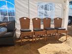 4 riet & Rotan stoelen, Gebruikt, Bruin, Ophalen