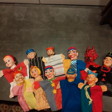 Retro handpoppen poppenkastpoppen (  F ) beschikbaar voor biedingen