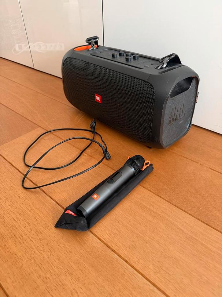 JBL Partybox On The Go - Draagbare Party Speaker, Audio, Tv en Foto, Karaoke-apparatuur, Gebruikt, Complete set, Ophalen