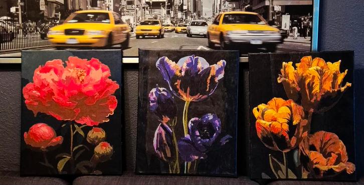 Schilderen op nummer bloemen set, Hobby en Vrije tijd, Schilderen, Nieuw, Doek, Ophalen of Verzenden