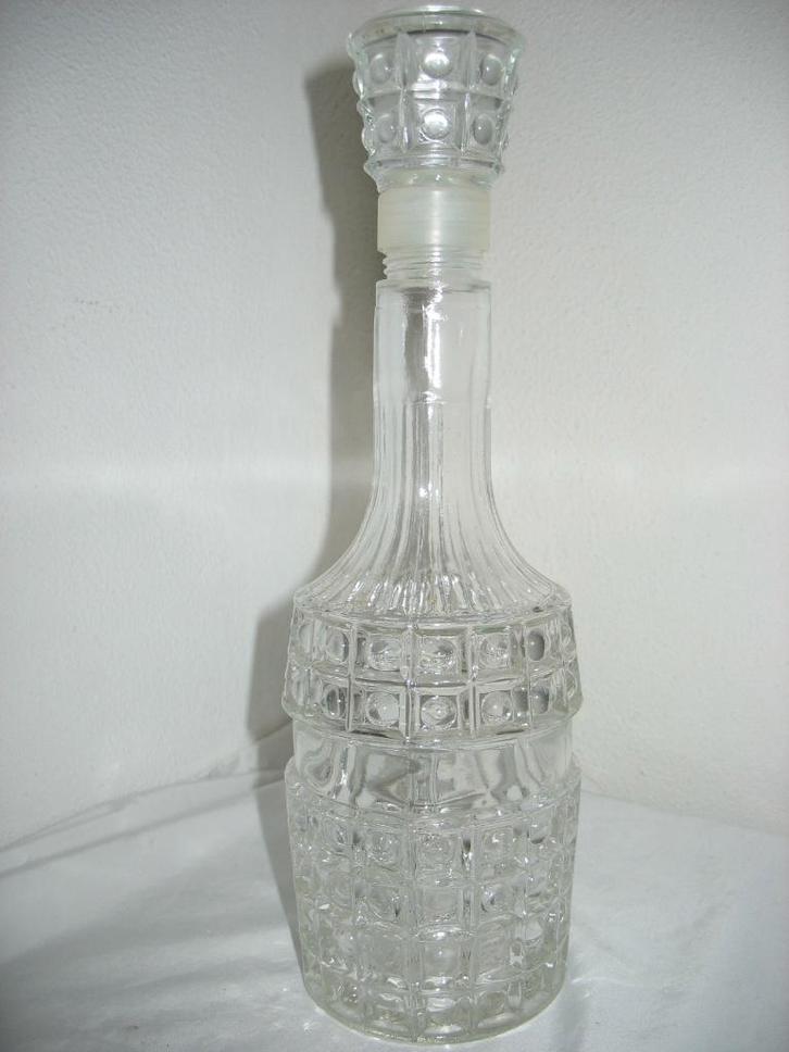 Glazen Karaf met Dop * Halve Druppels *Vintage, Antiek en Kunst, Antiek | Glas en Kristal, Ophalen