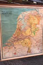 Oude school kaart van Nederland 185x170, Antiek en Kunst, Antiek | Schoolplaten, Ophalen of Verzenden, Aardrijkskunde