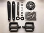 BMX cranks 48 spline pedalen tandwiel 25T ketting crossfiets, Gebruikt, 20 tot 24 inch, Ophalen of Verzenden, Chroom