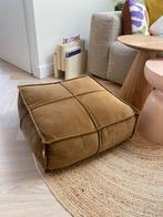 Be Pure Home poef | velvet stof bruin geel, Huis en Inrichting, Banken | Voetenbanken en Poefen, Ophalen, Zo goed als nieuw, Stof