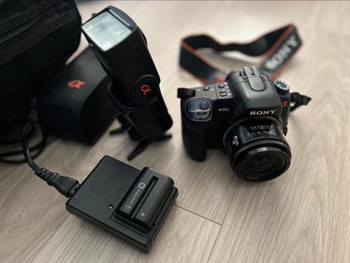 Sony alpha DSLR A350 incl flitser en minolta 28mm lens, Audio, Tv en Foto, Fotocamera's Digitaal, Zo goed als nieuw, Sony, Ophalen of Verzenden