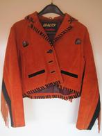 Western outdoor suede leren jas maat S, Oranje, Ophalen of Verzenden, Zo goed als nieuw, Jasje
