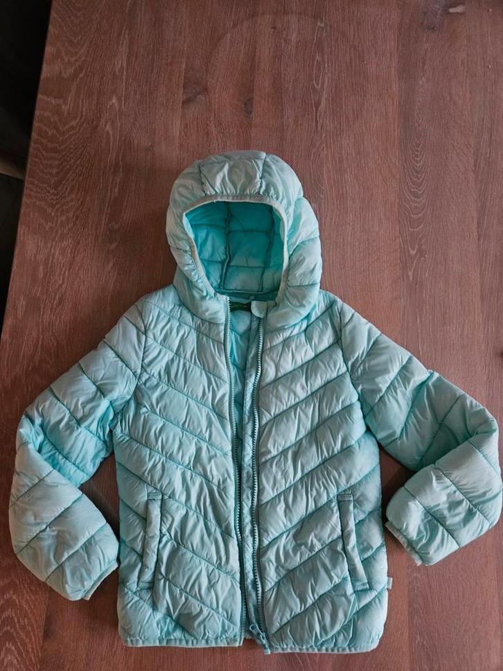 Lichtgewicht Benetton tussenjas mintgroen Maat 128, Kinderen en Baby's, Kinderkleding | Maat 128, Zo goed als nieuw, Meisje, Jas
