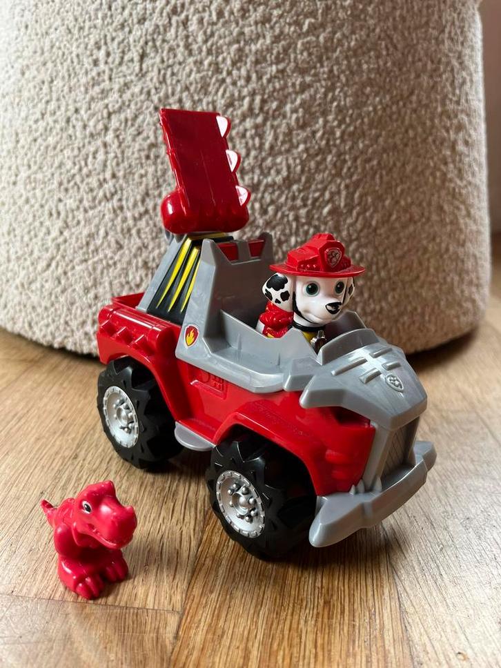 Paw Patrol Dino Rescue Marshall met Deluxe Voertuig en Dino, Kinderen en Baby's, Speelgoed | Actiefiguren, Gebruikt, Ophalen of Verzenden
