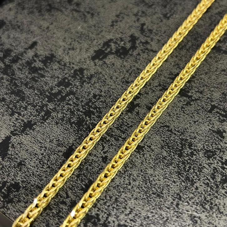 Prachtige 14 karaats gouden vossenstaart ketting, Sieraden, Tassen en Uiterlijk, Kettingen, Nieuw, Goud, Ophalen of Verzenden